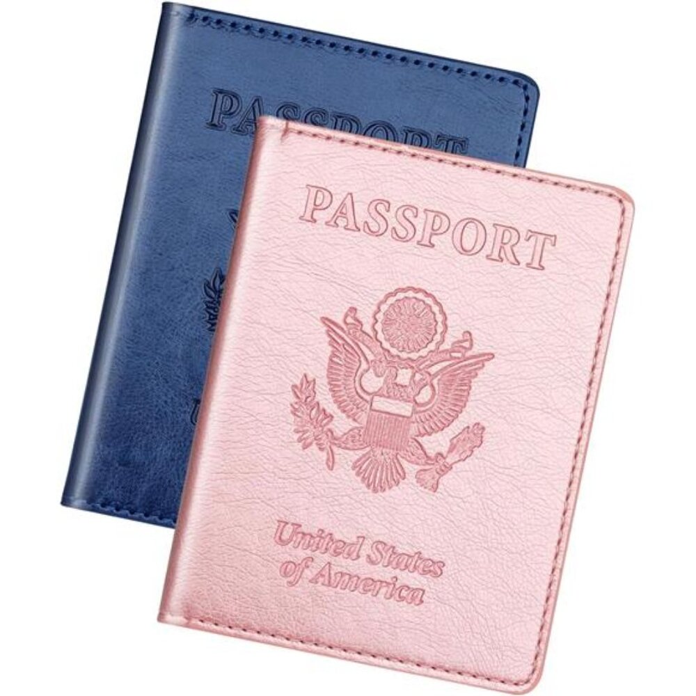 New Passport Holder 2Pcs, Passport Cover Wallet Case for Women Men Family,